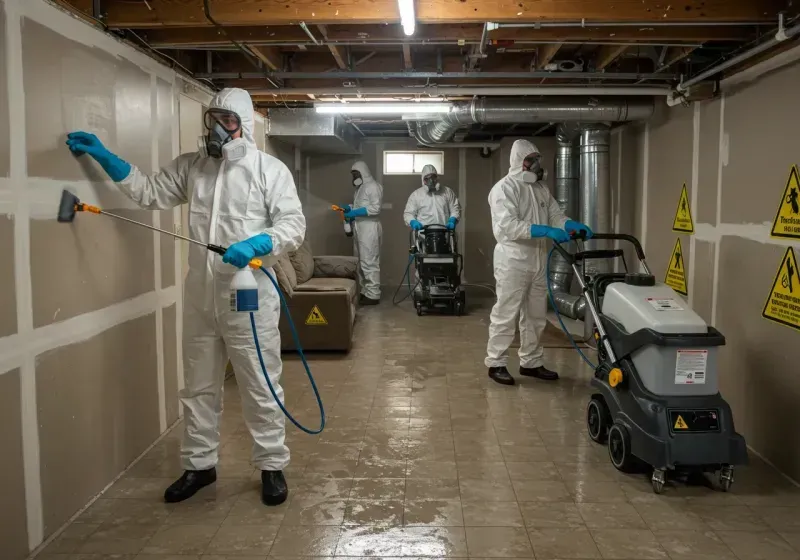 Basement Moisture Removal and Structural Drying process in Nottingham, NH